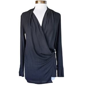 Helmut LangMorse Long-Sleeve Draped Top in Black